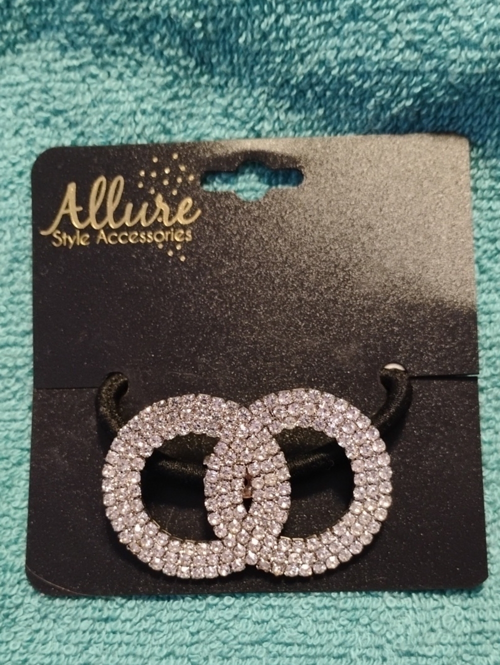 Allure Silver Double-Loop Rhinestone Hair Elastic